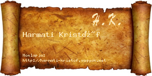 Harmati Kristóf névjegykártya